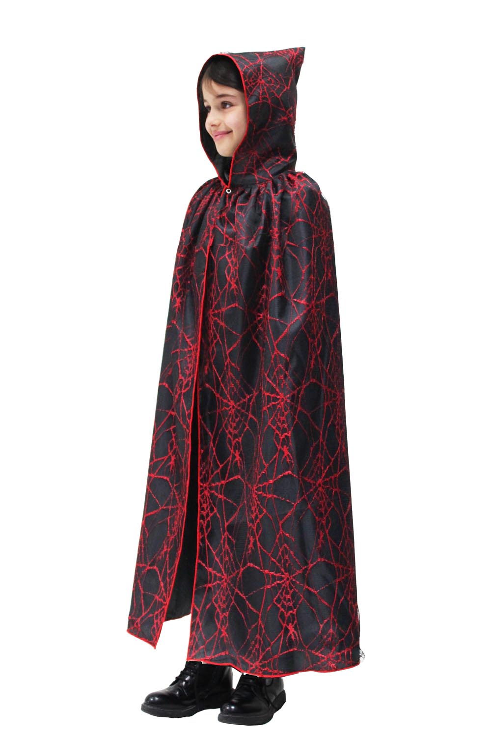 MANTELLO CAPPUCCIO RAGNATELA ROSSA BAMBINO